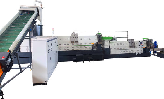 Maschine für das Recyceln von BOPP-Plastikfolien mit einem Doppelstadium-Ein-Schraub-Extruder
