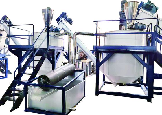 PET-Flaschenwaschleitung mit Siemens PLC-Steuerung für 500-3000 kg/h Kunststoffflaschenrecycling bei 490 kW